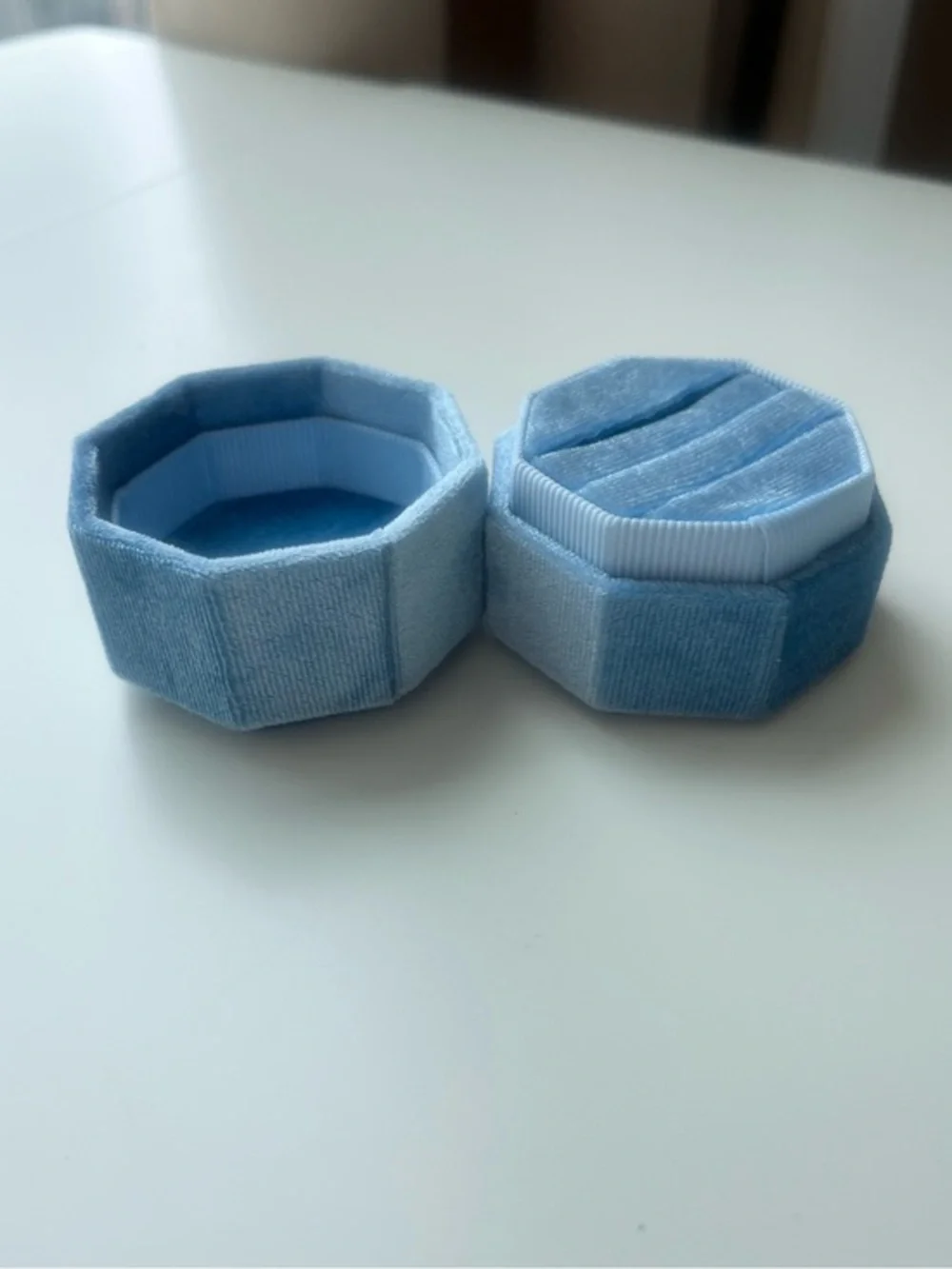 Blue Velvet Ring Box